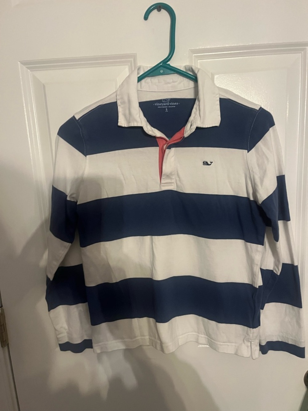 Vineyard Vines boys  Navy & White Striped Rugby Shirt